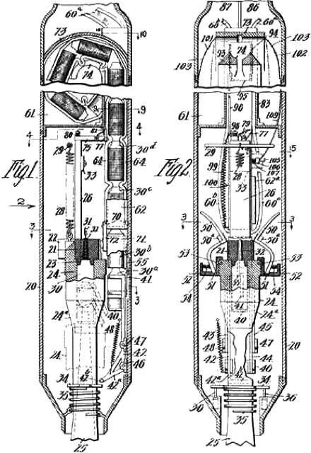 Robert Goddard's 1914 rocket apparatus patent drawing